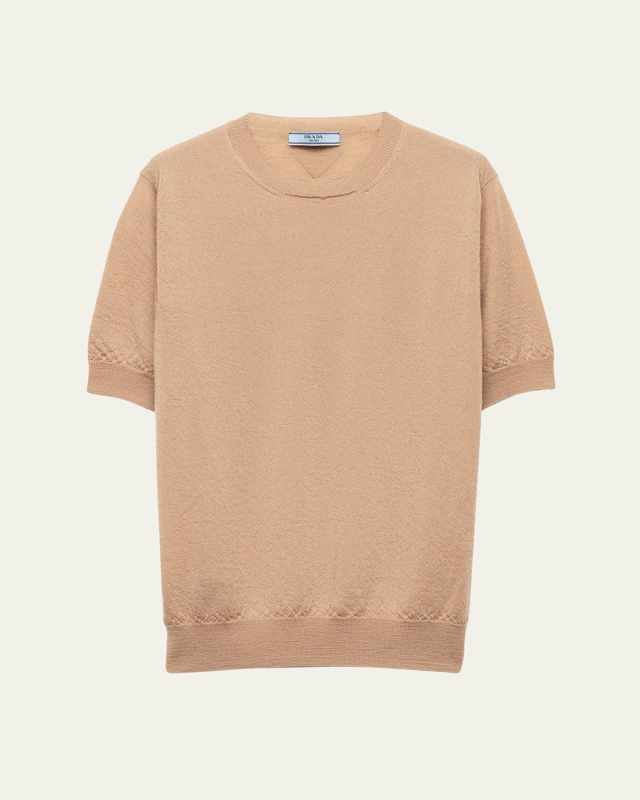 Superfine Cashmere Short-Sleeve Sweater